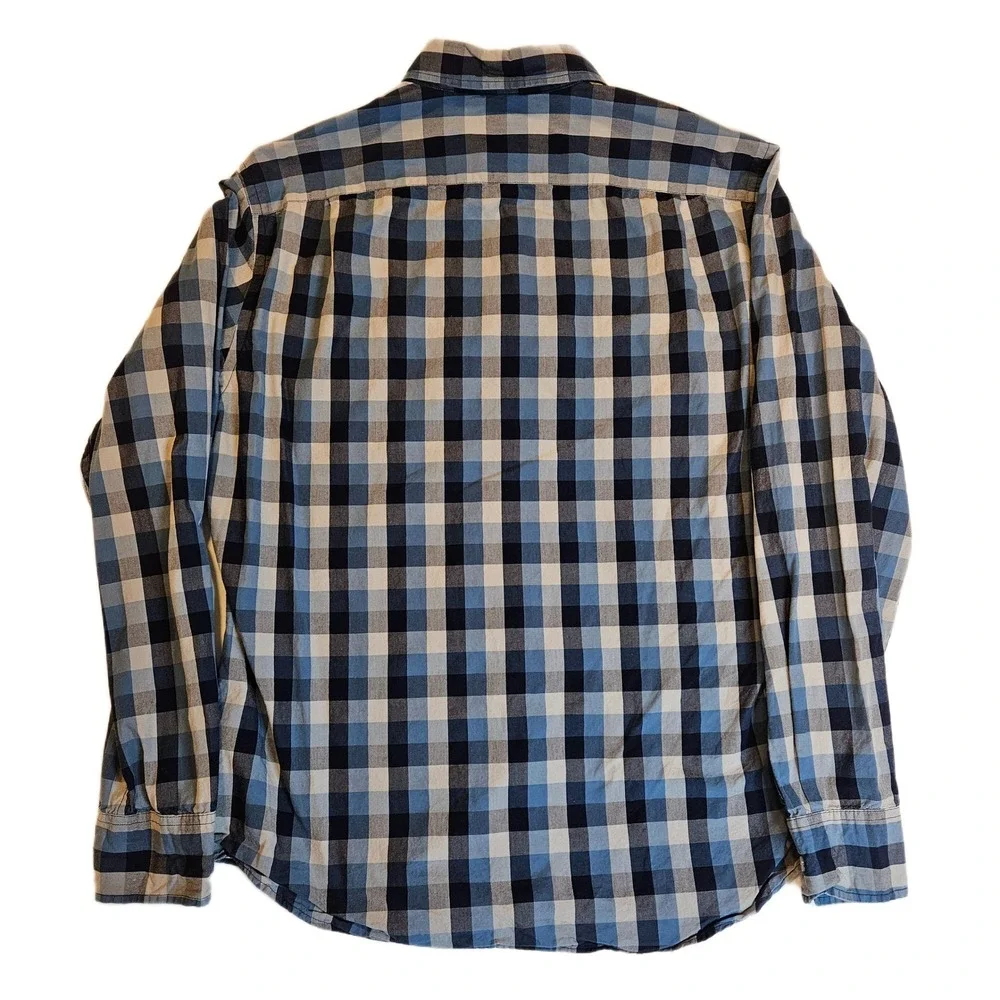 J.Crew Size Large Blue‎ Plaid Button-Up Shirt